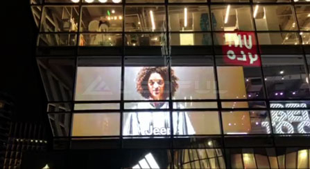 호주 아디다스 상점 창 투명 유리 LED 디스플레이